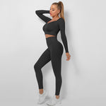 Seamless Thread Multi-Angle Stitching Long-Sleeved Sports Fitness Suit Wholesale Women Clothing