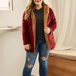 Hooded Lambswool Curvy Coats Wholesale Plus Size Clothing