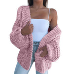 Fashion Solid Color Mohair Cardigan Casual Loose Wholesale Women Clothing