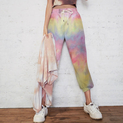 Tie Dye Print Sweatshirts Sports Pants Casual Loungewear Wholesale Pants Vendors