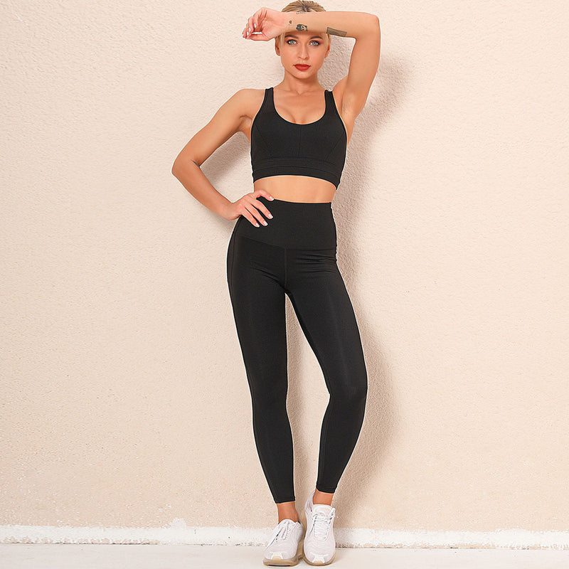 Yoga Suits 2pcs Sets Cutout Athletic Bra & Leggings Activewears Wholesale Workout Clothes