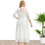 Lace Slim Fit Solid Color Patchwork Party Dress Wholesale Plus Size Women'S Clothing