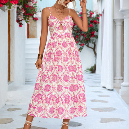 Printed Sexy Vacation Sling A-Line Dress Wholesale Dresses