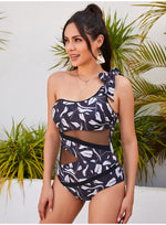 One-Shoulder Backless Print Wholesale Womens Swimwear