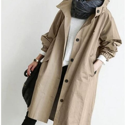 Hoody Solid Wholesale Casual Long Windbreaker For Women