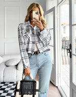 Fashion Plaid Slim Short Jackets Long Sleeve Single-Breasted Wholesale Coats