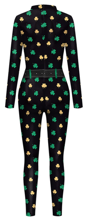 Long Sleeve Printed Wholesale Jumpsuits Wholesale Women's Holiday Wear For St. Patrick'S Day SJ182427