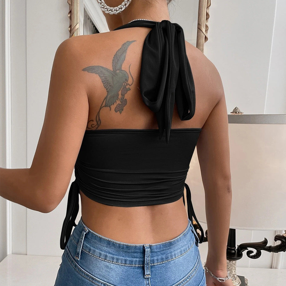 Ultra-Short Backless Halter Neck Tube Top Suspenders Wholesale Womens Tops