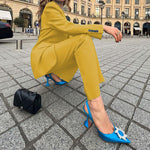 Fashionable Commuter Solid Color Blazer Wide-Leg Pants Two-Piece Set Wholesale Women Clothing