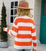 Fashion Casual Striped Pullover Long Sleeve Loose Crew Neck Wholesale Sweater