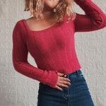 Skinny Square Neck Long Sleeve Pullover Knit Base Layer Sweater Wholesale Women Top