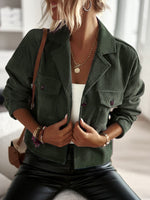 Fashion Corduroy Lapel Long Sleeve Single-Breasted Solid Color Slim Wholesale Coats