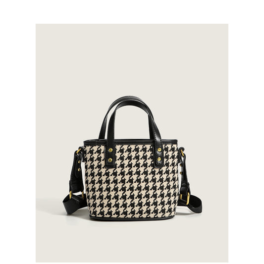 Fashion Houndstooth HandBag Shoulder Bucket Bag Wholesale Women Bags