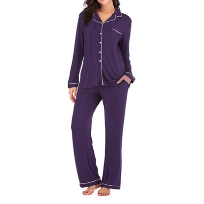 Simple Shirts & Pants Modal Pajamas Homewear Suit Wholesale Loungewear Sets