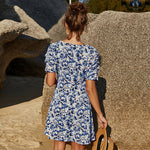 Women's Floral Print Casual Short Sleeve Wholesale Flare Dresses Summer