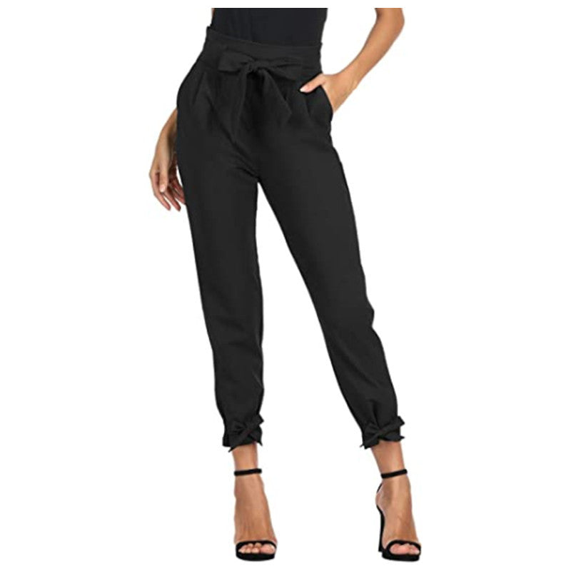 Trendy High Waist Bowknot Business Casual Women'S Pencil Trousers With Pocket Wholesale Pants Online SP531440