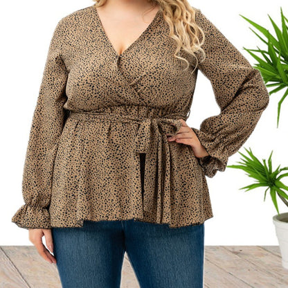 Plus Size Women Long Sleeve Printing Top Wholesale