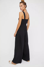 Solid Color Sleeveless Wide Leg Wholesale Jumpsuits For Women