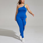 Tight Sexy Curvy Yoga  Hollow Workout Jumpsuits Wholesale Plus Size Clothing