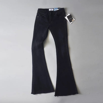 Retro High Waist Flared Pants Denim Trousers Wholesale Jeans For Women