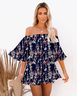 Flare Sleeve Off Shoulder Sexy Chiffon Rompers Wholesale Jumpsuits