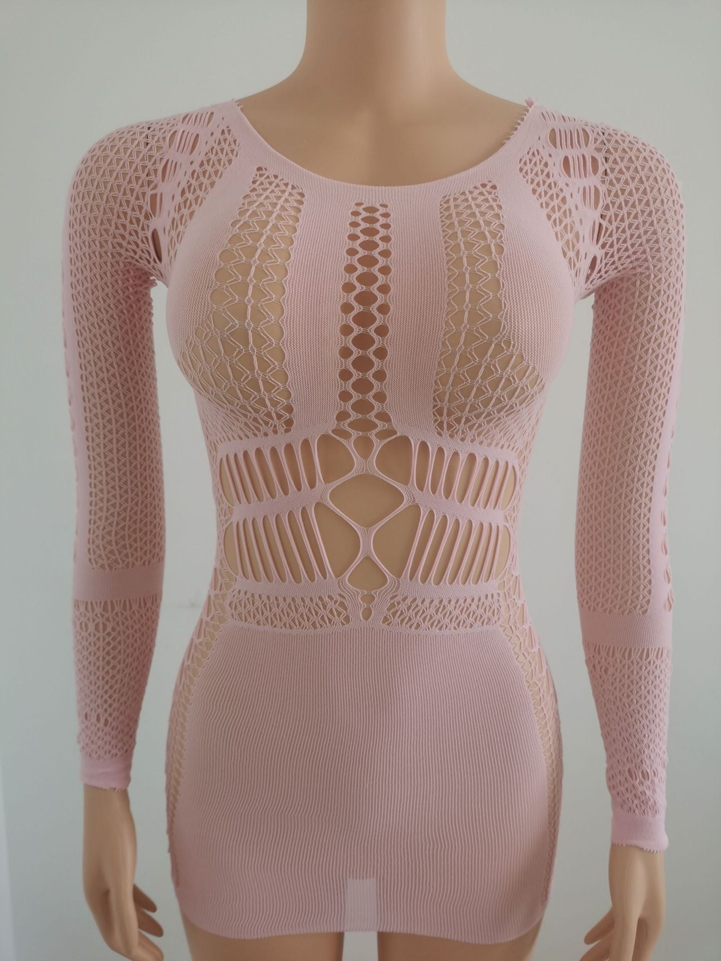 Mesh See-Through Sexy Hollow Lace Sexy Women'S Clubwear Mini Dress Wholesale Bodycon Dresses