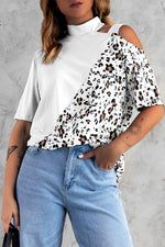 Leopard Print Loose Crew Neck Wholesale T-Shirts Women'S Casual Short Sleeve Tops