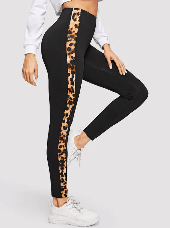 Leopard Print High Waist Yoga Fitness Trousers Ninth Pants Wholesale Leggings SP531310