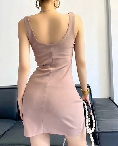 Solid Color Sleeveless Pleated Wholesale Tank Dresses for Summer