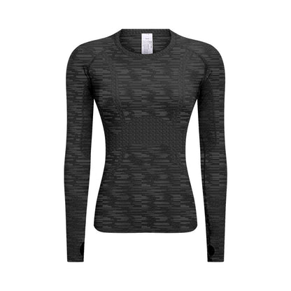 Long Sleeve Crew Neck Fitness Slim Sports Shirt Wholesale Workout Tops