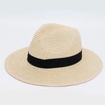 Fashion Straw Hat Square Buckle Foldable Sunscreen Outdoor Beach Resort Wholesale Hat