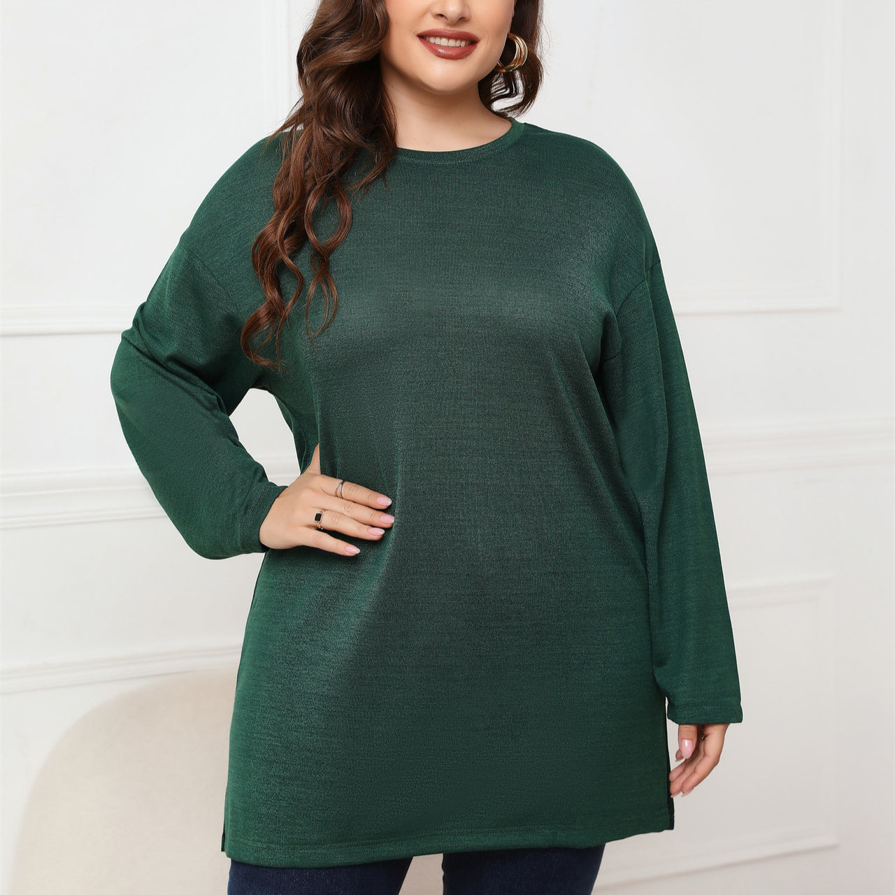 Simple Full Sleeve Wholesale Plus Size Tops For St. Patrick'S Day