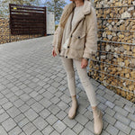 Fashion Trend Warm Lapel Long Sleeve Plush Jacket Wholesale Coats