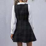 Sleeveless Gingham Wholesale Pocket Short Dress