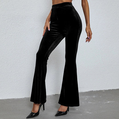 Fashion Solid Color Slim Slim Casual Flared Pants Wholesale Trousers