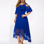 Off Shoulder Women Curvy Lace Maxi Dresses Plus Size Wholesale Clothing