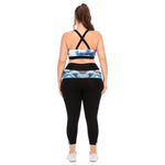 Sport Bra & Leggings Digit Print Curvy Fitness Yoga Suits Plus Size Two Piece Sets Wholesale Workout Clothes