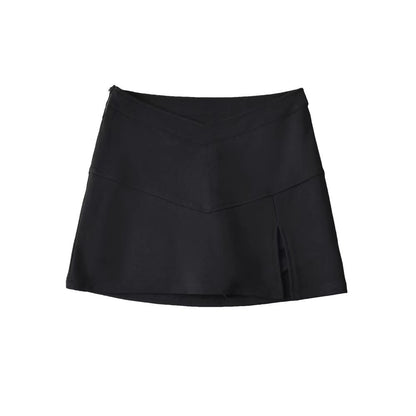 Anti-Slip V-Shaped High-Waist Solid Color Tight Slits All-Match Skirt Wholesale Women Bottoms