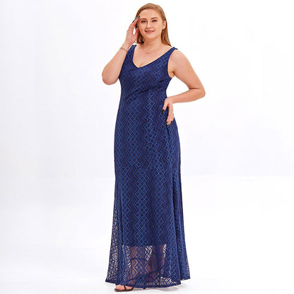 Sexy Sling Lace Dress Sleeveless Maxi Dresses Loose Wholesale Plus Size Clothing