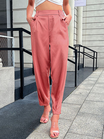 Solid Color Slim Business Cropped Trousers Wholesale Pants