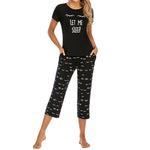 Cartoon Print Short Sleeve T Shirts & Cropped Pants Wholesale Modal Sets Loungewear Pajamas