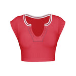 Slim Ultra Knitted Threaded Crop Top Short T-Shirt Wholesale Womens Tops