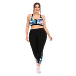 Sport Bra & Leggings Digit Print Curvy Fitness Yoga Suits Plus Size Two Piece Sets Wholesale Workout Clothes