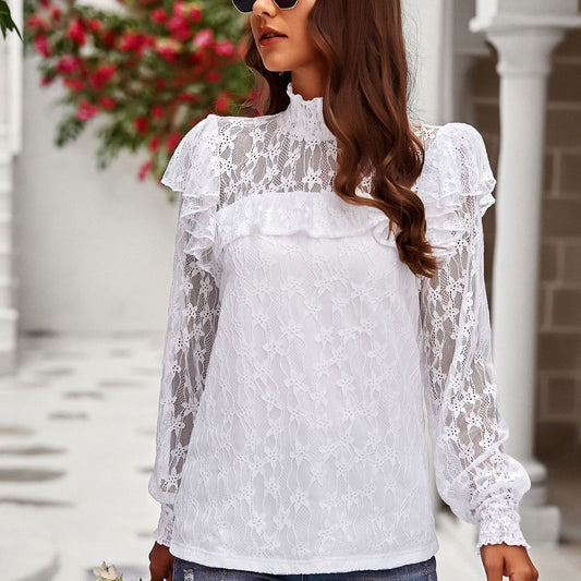 Lace Pullover Elegant Commuter Long-Sleeved Top Wholesale Women'S Tops