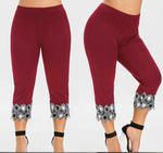 High-Waisted High-Stretch Curvy Lace Leggings Wholesale Plus Size Clothing