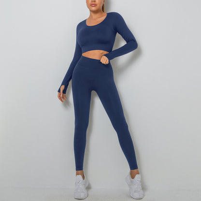 Long-Sleeve Sport T-Shirts & Leggings Seamless Yoga Suits Wholesale Activewear Sets