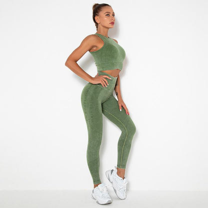 Women Knit Athletic Vests & Leggings Wholesale Workout Clothes