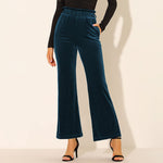 Solid Color Pocket High Waist Slim All-Match Flared Trousers Wholesale Women Bottoms