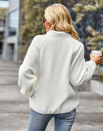 Fashion Casual Lapel Pullover Top Solid Color Long Sleeve Fleece Wholesale Sweatshirt