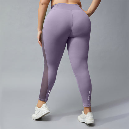 Seamless Mesh Stitching Sport Yoga Women Curvy Leggings Wholesale Plus Size Clothing